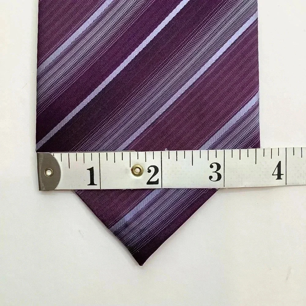 2/$30 BRITCHES Purple Repp Stripe Silk Tie - Picture 10 of 12